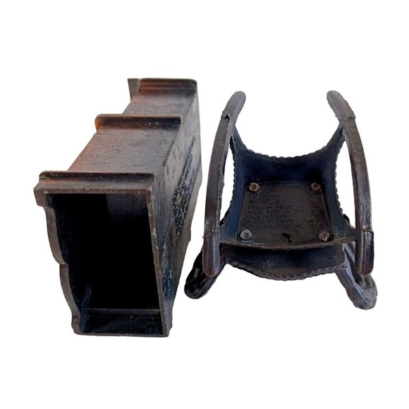 Vintage 1970's Bronze Die Cast Dollhouse Miniature 3" Cabinet & 2" Rocking Chair - Picture 8 of 8